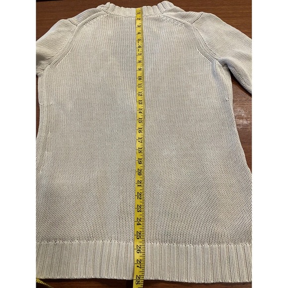 Gap Sweater Womens Size M Beige Long Cardigan V-Neck Cotton Grandpa Layering - Picture 10 of 10